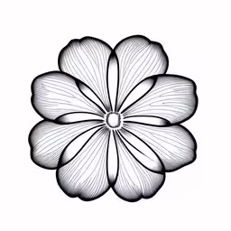 an artistic flower drawn in black on white,an image of an abstract flower in black and white