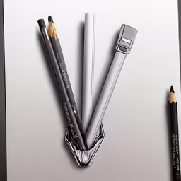 an image of a set of pencils and sharpener