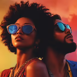 an image of man and woman staring in different shades
