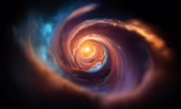 an incredible view of the galaxy looking like a spinning star