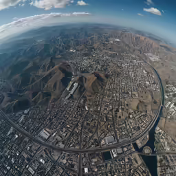 a city is shown seen from the air