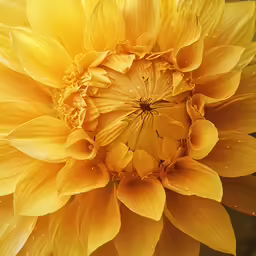 large yellow flower with lots of water droplets