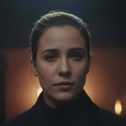 a woman looking into the camera with black clothing