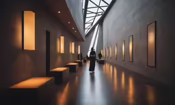 the walls of the building have been made from multiple layers of light