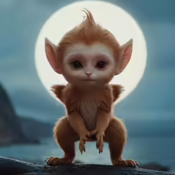 an adorable red - headed monkey with a white ring around his neck sitting on top of a rock