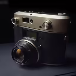 the old fashioned camera has a digital screen