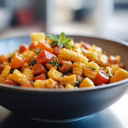a close up of a bowl with food in it