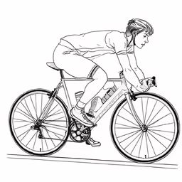 a man riding a bike with a helmet and glasses on