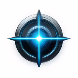 a circular shape with an arrow and some lights