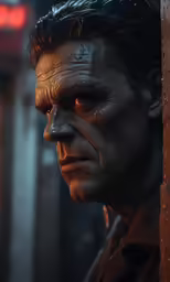 the character from resident evil is staring back