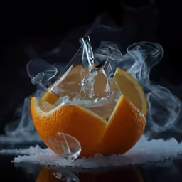 orange with some smoke coming out from it