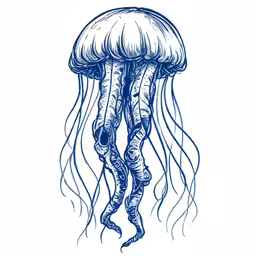 an ink painting of a jellyfish