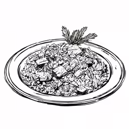 a bowl of food sitting on top of a plate