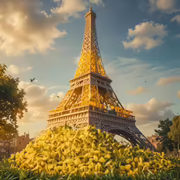 a photo of the eiffel tower from outside