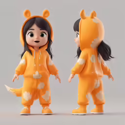 two doll figures wearing animal costumes
