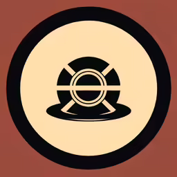 a round icon with an upside down object