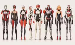 a group of different women are standing side by side