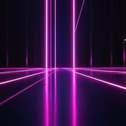 neon lights in the dark room with two people