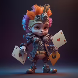 a very cute small doll with some cards