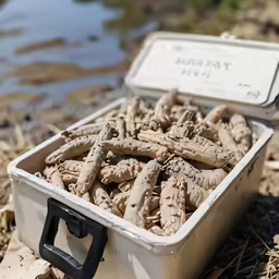 a container that is filled with some kind of fish