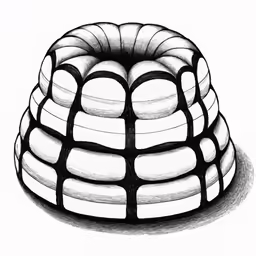 a drawing of a big cake like object