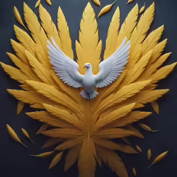 white doves sitting atop the top of yellow leafy branches