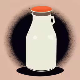 a brown and white colored jar on the ground