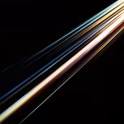 light trails on a black background are blurry