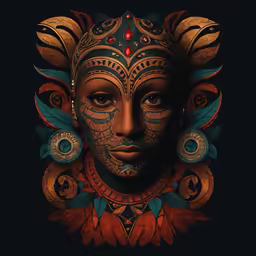 the face of a woman with ornate decorations