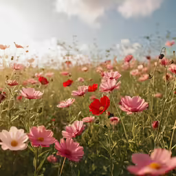 an image of pink flowers blooming in the sun