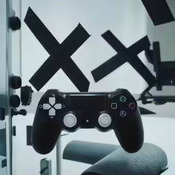 the black xbox wireless controller is in the foreground
