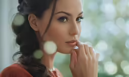 a woman with a long hair braided in a ponytail