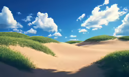 a very pretty picture of sand dunes in the country
