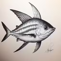 a fish that is on a wall and on a board