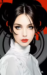 the head and shoulders of a mannequin figure wearing long black hair