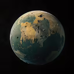 a view of the earth from space on a black background