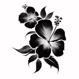 a black and white flower drawing on paper