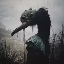 a very strange looking mask with a very long nose