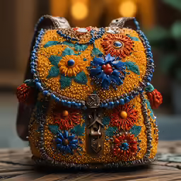 a small purse with beads and bead work