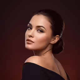 a close up of a person wearing a black shirt
