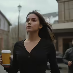woman holding a drink in her left hand