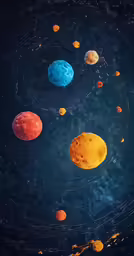 an image of an arty photo of some planets