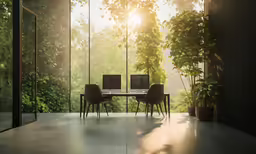 a dining room table and some chairs