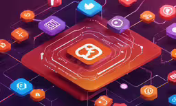 a colorful background with various icons,a collection of colorful icons and images on different types of phone screens