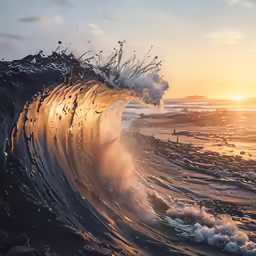 a wave in the ocean near the shore