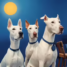 two white dogs sitting next to each other