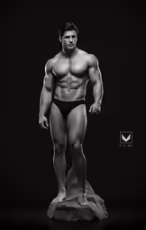 a male body in a underwear posing