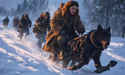 a person on a horse drawn sled through the snow