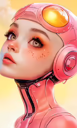 a digital illustration of an electronic woman