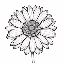a sunflower with the center section drawn to look like it is in the shape of a flower,sunflower coloring pages for adults